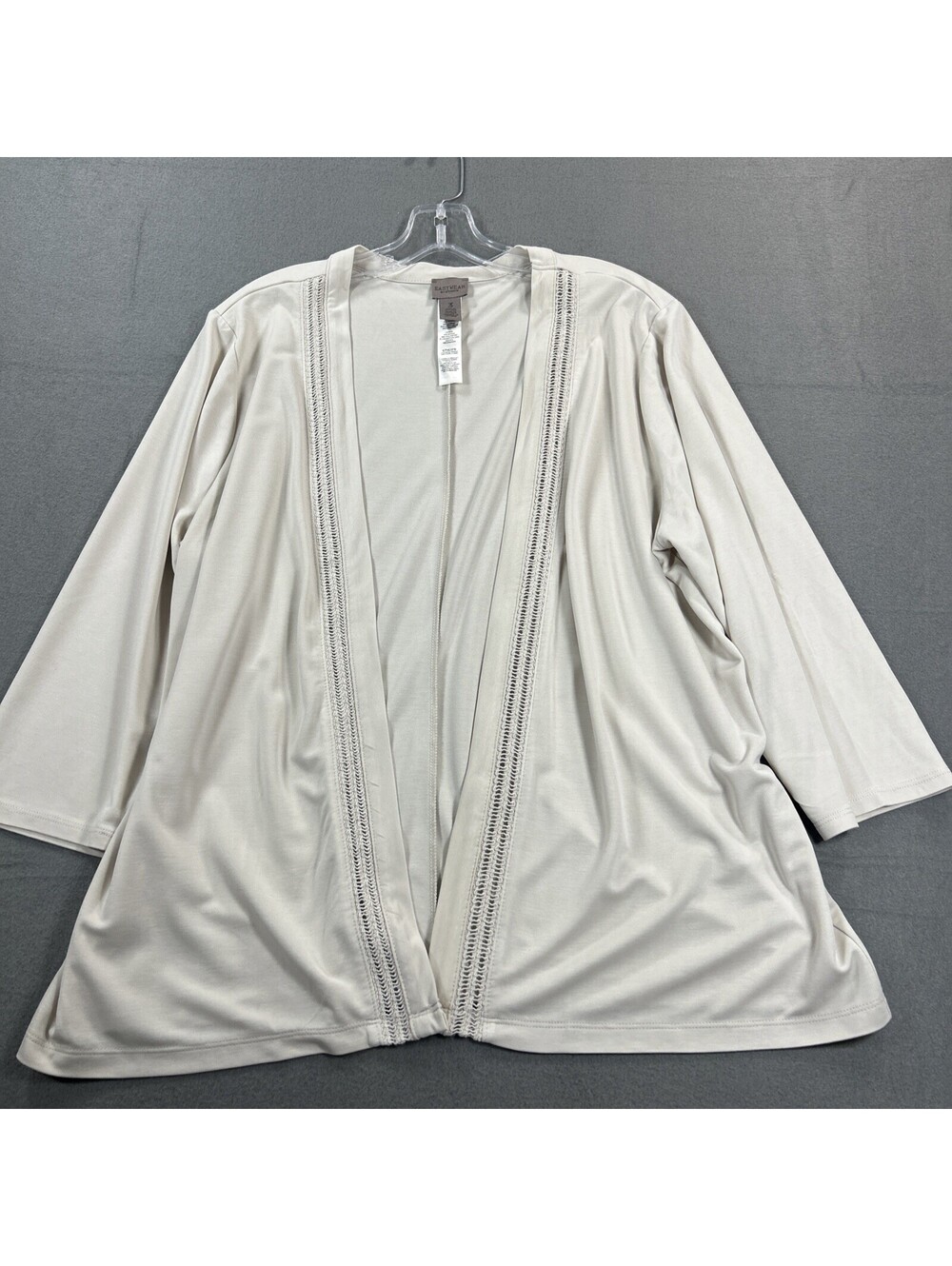 Chico’s Easy Wear Size 3 Avery Open Front Cardiganc 3/4 Sleeve Lightweight